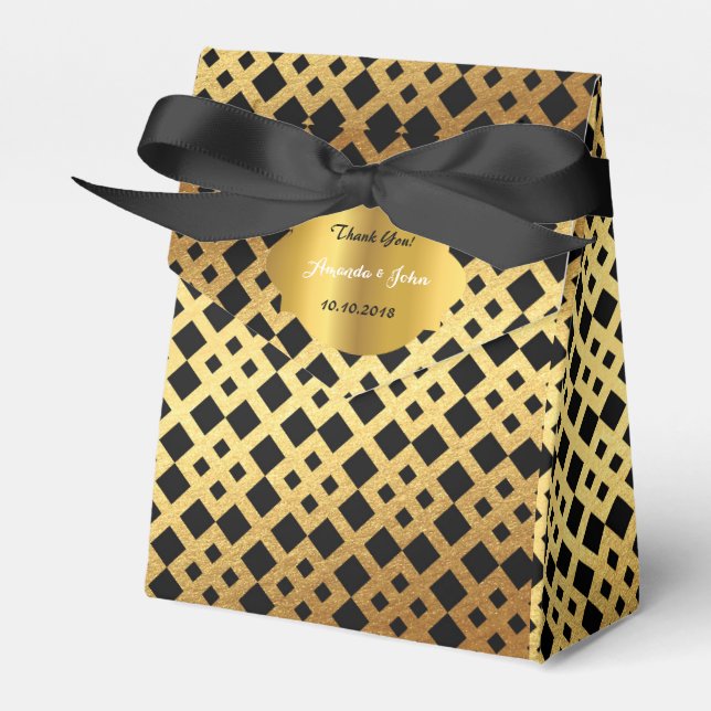 Caja Para Regalos Art Deco Glam Golden Wedding Favor de ti (Front Side)