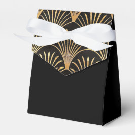 Caja Para Regalos Art Deco Negro Y Dorado