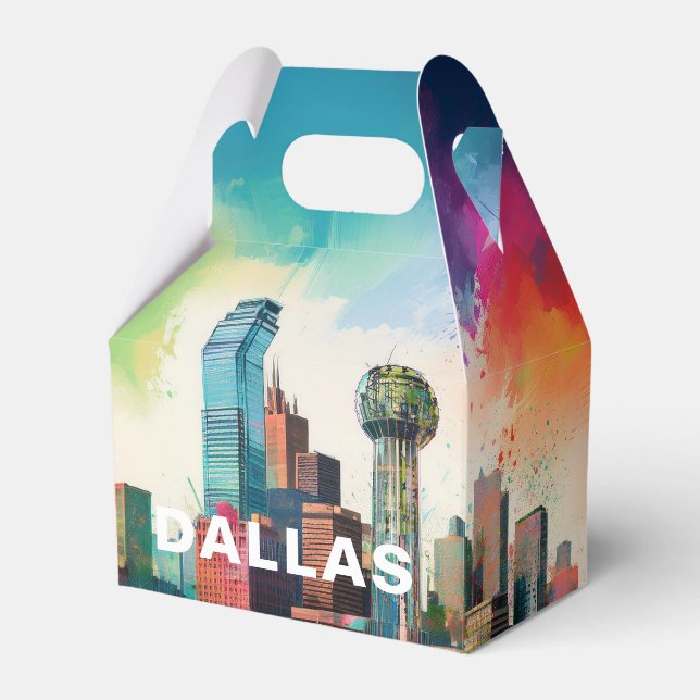 Caja Para Regalos Arte abstracto de Dallas Skyline (Front Side)