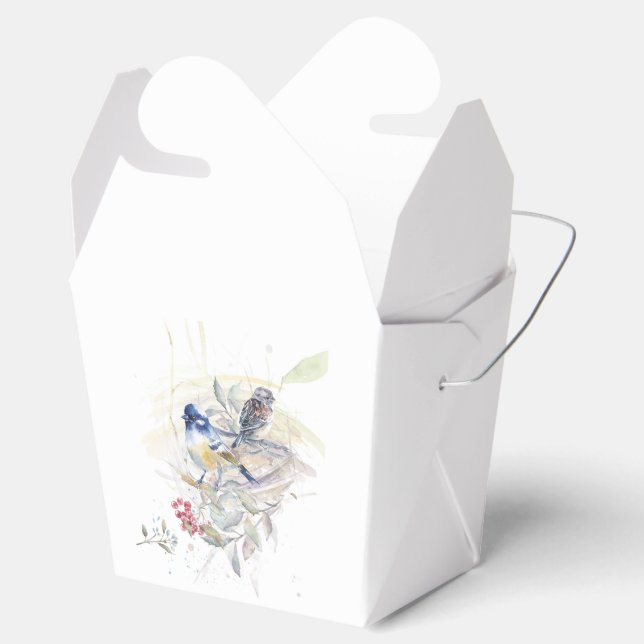 Caja Para Regalos Arte acuarela trabaja con aves (Abierto)