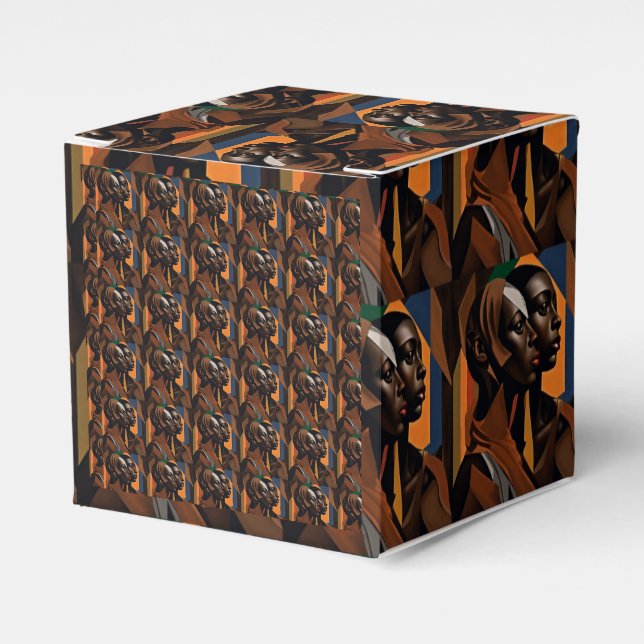Caja Para Regalos Arte africano. Mujeres mirando al frente (Costado Anverso)