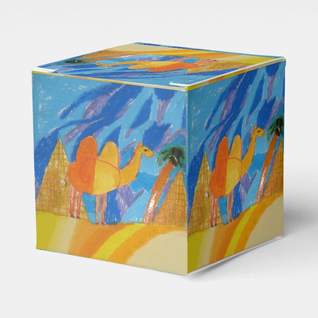 Caja Para Regalos Arte de camello por niños (Costado Anverso)