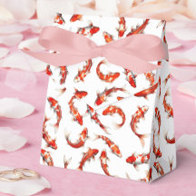 Arte de carpa koi en acuarela en rojo y blanco