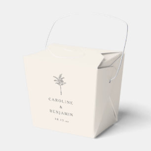 Caja Para Regalos Arte de línea de palma de ecru minimalista para bo