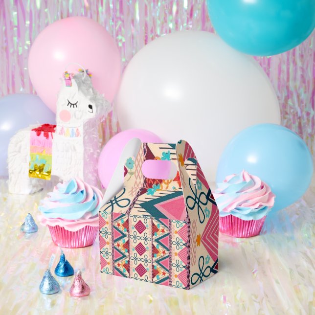 Caja Para Regalos Arte Folclórico Boho  (Fiesta)