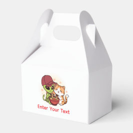 Caja Para Regalos Arte Kawaii de Ramen de Gato Alien Cute