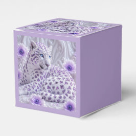 Caja Para Regalos Arte majestuoso de leopardo enjoyado de púrpura re
