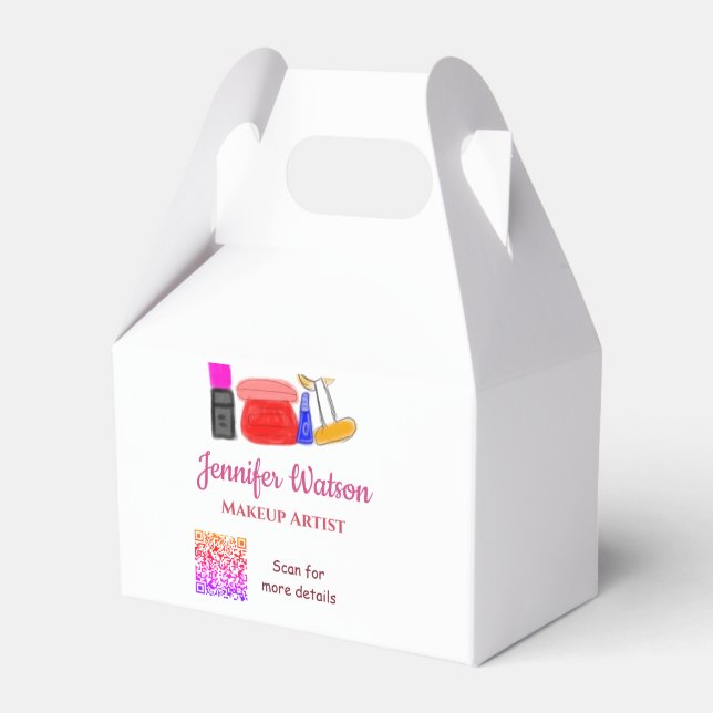 Caja Para Regalos Artista de maquillaje agregar nombre sitio web tel (Front Side)