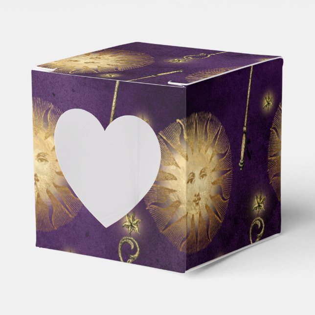 Caja Para Regalos Asistente para morado y oro (Anverso)