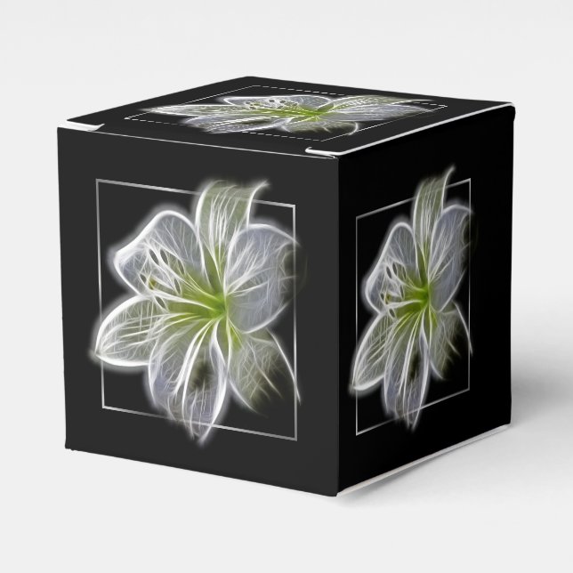 Caja Para Regalos Asombroso arte fractal de la liga blanca negro (Costado Anverso)