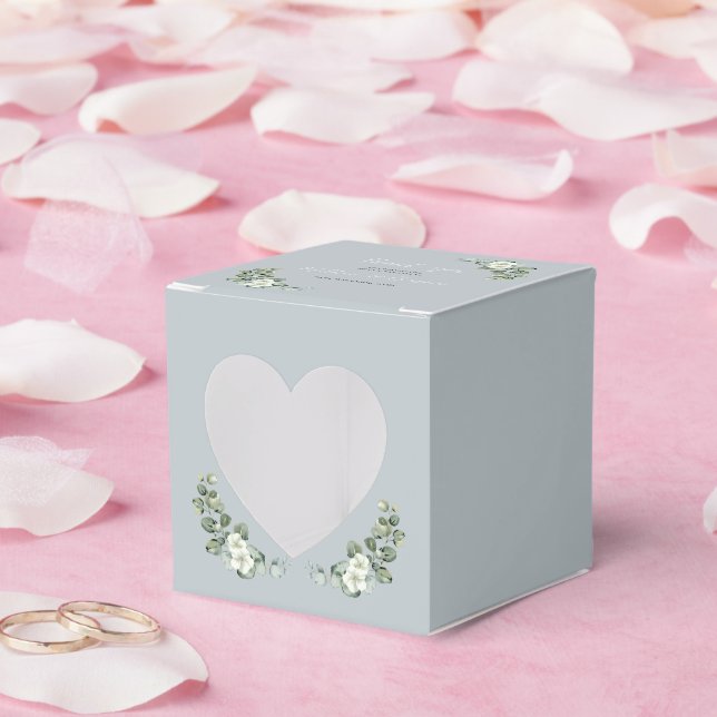 Caja Para Regalos Aspecto cardíaco Boda de eucalipto moderno (Boda)