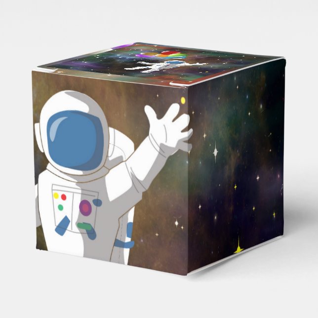 Caja Para Regalos Astronauta con globos (Costado Anverso)