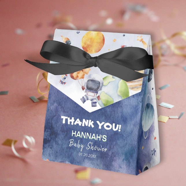 Caja Para Regalos Astronauta - Fiesta Baby Shower Boy (Astronaut Outer Space Boy Baby Shower Party Favor Box)