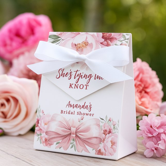 Caja Para Regalos Atando el nudo flores rosadas lazo Despedida de so (Subido por el creador)