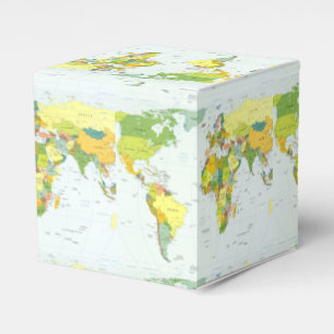Caja Para Regalos Atlas del País del Mapa Mundial