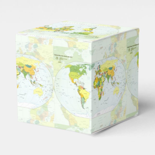 Caja Para Regalos Atlas del País del Mapa Mundial (Costado Anverso)