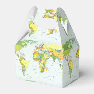 Caja Para Regalos Atlas del País del Mapa Mundial
