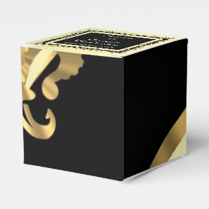 Caja Para Regalos Atrás, boda de la flor dorada de lys
