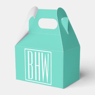 Caja Para Regalos Audaz Monograma Moderno 3 Iniciales   Blanco En Aq