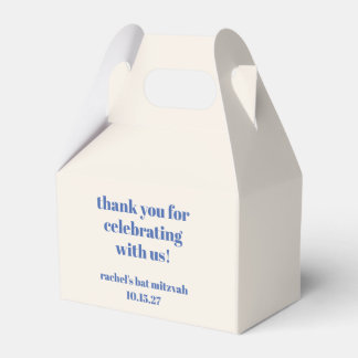 Caja Para Regalos Audaz Personalizado de Marfil Azul Cute Bat Mitzva