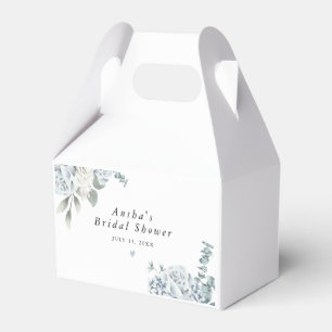 Caja Para Regalos AUSHA Dusty Blue Floral Boy Baby Shower