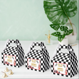 Caja Para Regalos Auto de Carreras Bandera a Cuadros Cumpleaños 1