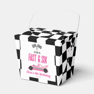 Caja Para Regalos Auto de carreras rápido y de seis rosados Fiesta d