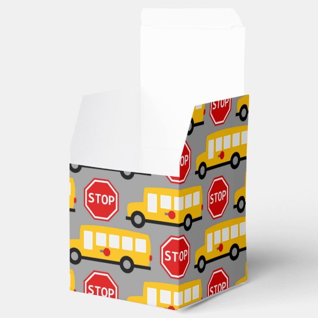 Caja Para Regalos Autobús escolar y Rótulo de parada (Abierto)