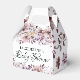 Caja Para Regalos Autumn Elegant Purple Flowers Baby Shower