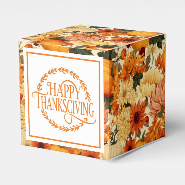 Caja Para Regalos Autumn Flowers Favor Gift Box (Costado Anverso)