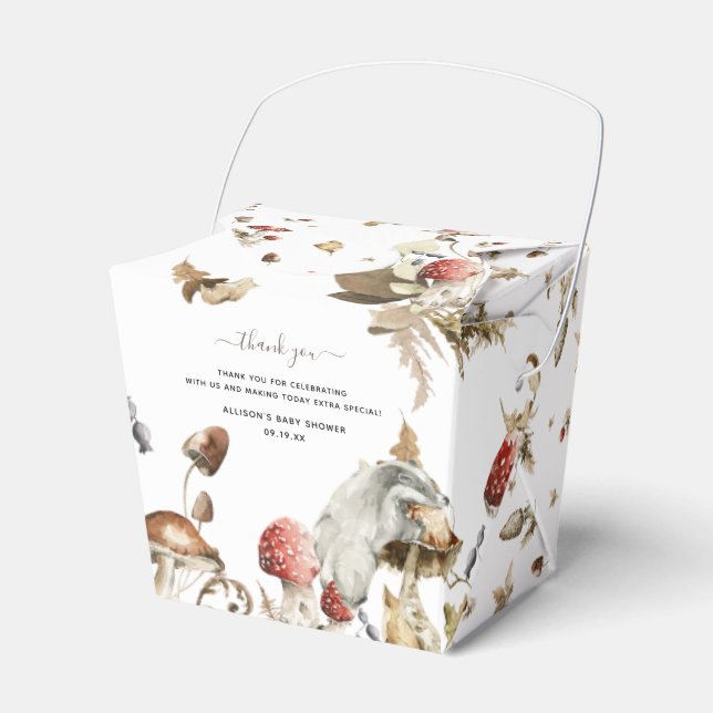 Caja Para Regalos Autumn Mushroom | Woodland Forest Baby Shower (Front Side)
