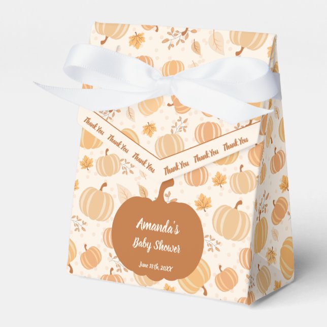 Caja Para Regalos Autumn Pumpkin Pastel Baby Shower (Front Side)