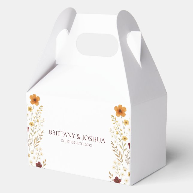 Caja Para Regalos Autumn Wildflower Elegant Boho Boda (Anverso)