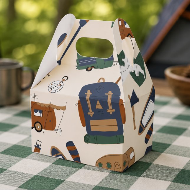 Caja Para Regalos Aventura de Camping  (Adventure Birthday Favor Box)