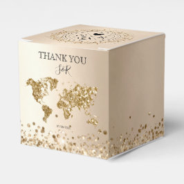 Caja Para Regalos Aventura de Playa del Mapa Mundial de Oro de la Bo