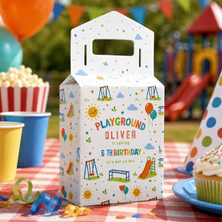 Caja Para Regalos Aventura en el Parque de Juegos Cumpleaños 6º Fies