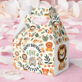 Caja Para Regalos Aventura salvaje de una jungla 1er cumpleaños