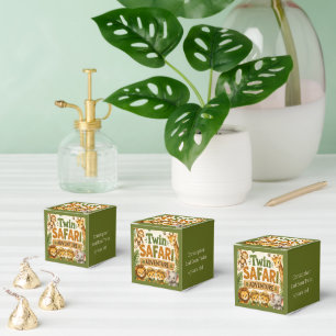 Caja Para Regalos Aventuras de Safari Gemelas Fiesta de Cumpleaños p