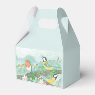 Caja Para Regalos Aves cantando en una rama de árbol floreciente