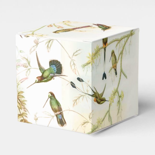 Caja Para Regalos Aves Colibríes Animales de vida silvestre Flores F (Costado Anverso)