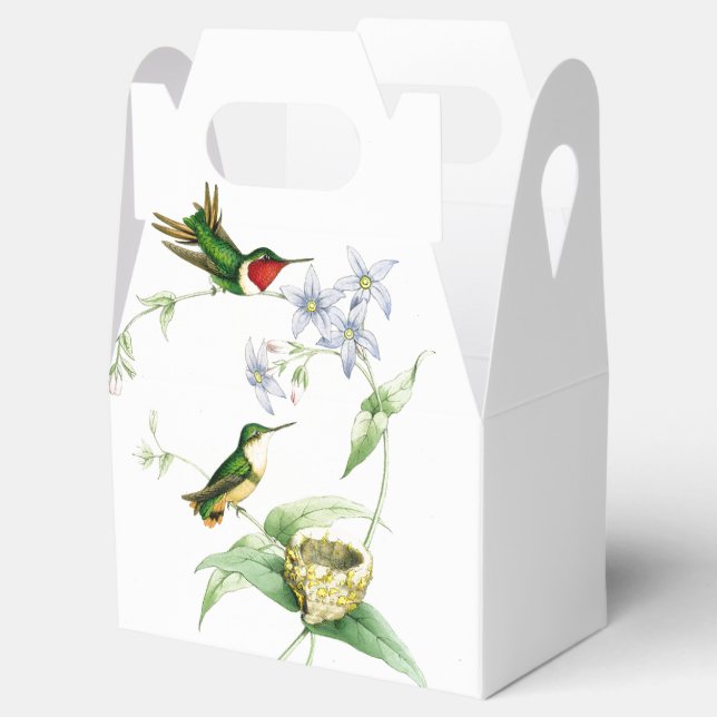 Caja Para Regalos Aves Colibríes Flores de animales Nido (Abierto)