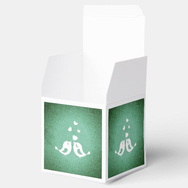 Caja Para Regalos Aves de amor Verde elegante (Abierto)