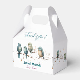 Caja Para Regalos Aves extravagantes en las ramas Pastel Baby Shower