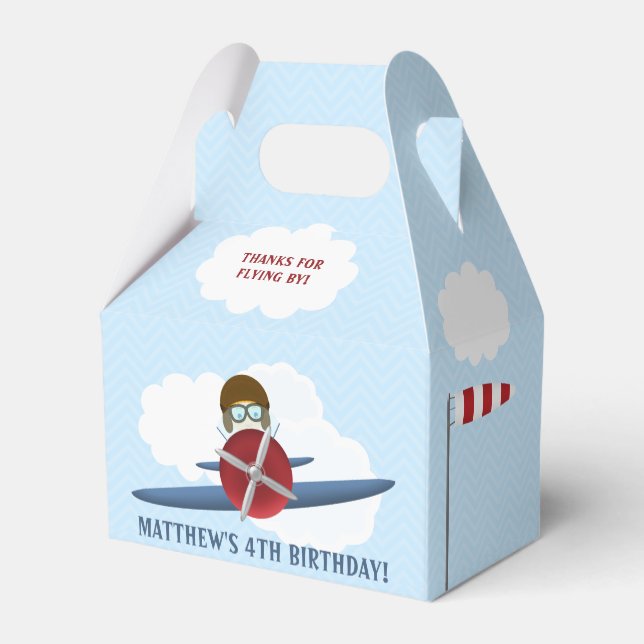 Caja Para Regalos Aviador y su avión (Reverso)