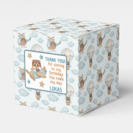 Caja Para Regalos Aviator Fiesta Pilot Bear Birthday Blue Gracias F
