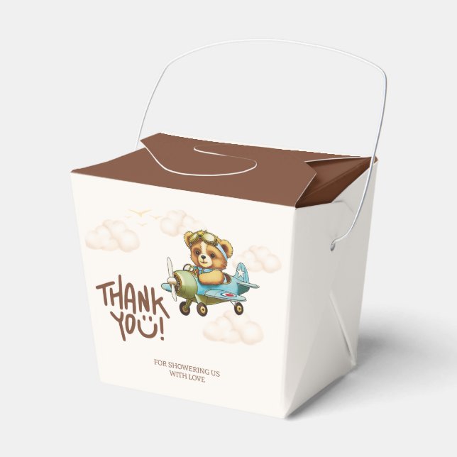 Caja Para Regalos Avión acuarela sensacional Teddy Bear Gracias (Front Side)