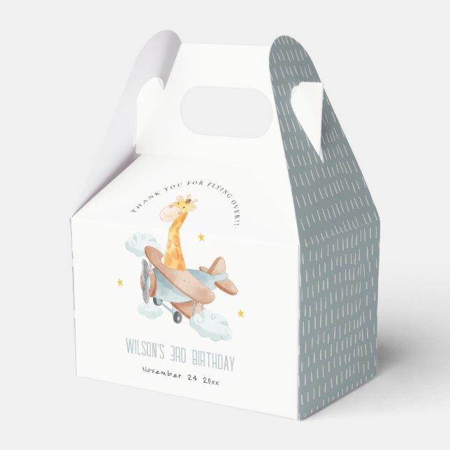 Caja Para Regalos Avión amarillo lindo Giraffe Cielo Estrella niños  (Front Side)