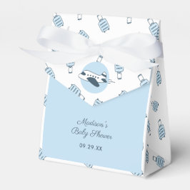 Caja Para Regalos Avión blanco azul + Baby Shower patrón equipaje