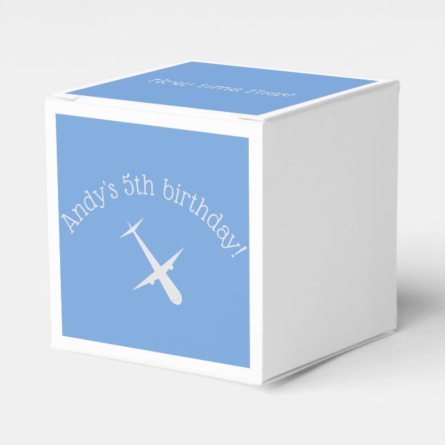 Caja Para Regalos Avión en azul personalizado (Costado Anverso)