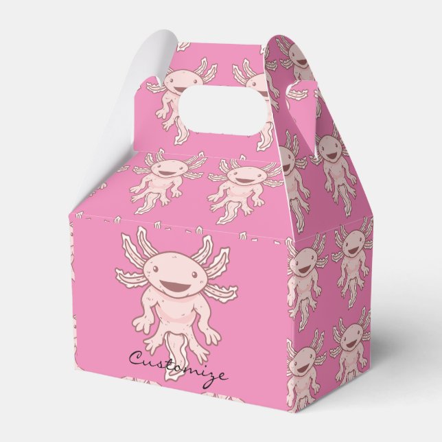 Caja Para Regalos Axiolotl rosado lindo Thunder_Cove (Front Side)